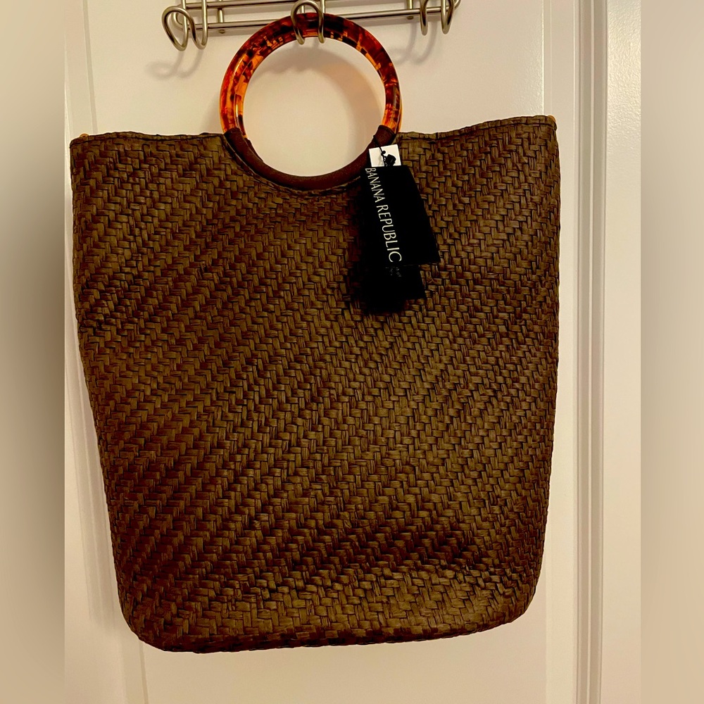 NWT Banana Republic Woven Safari Handbag